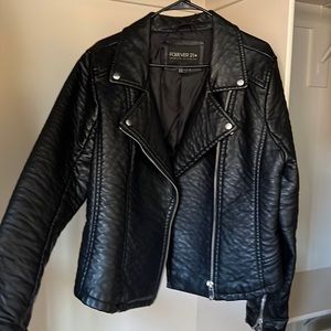 Used Forever 21 black faux leather jacket
